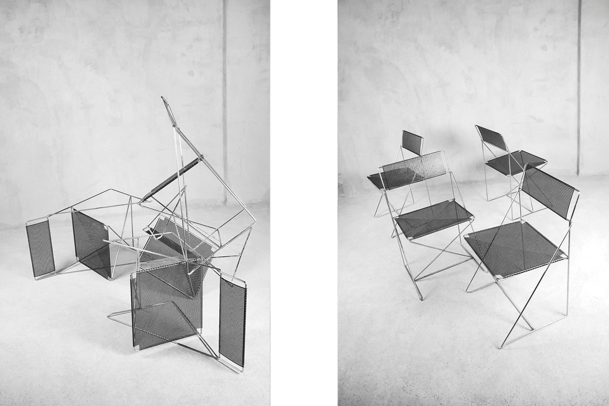 Krzesła X-line, proj. Niels Jørgen Haugesen dla Hybodan A/S, Dania – minimalistyczny design od garage garage