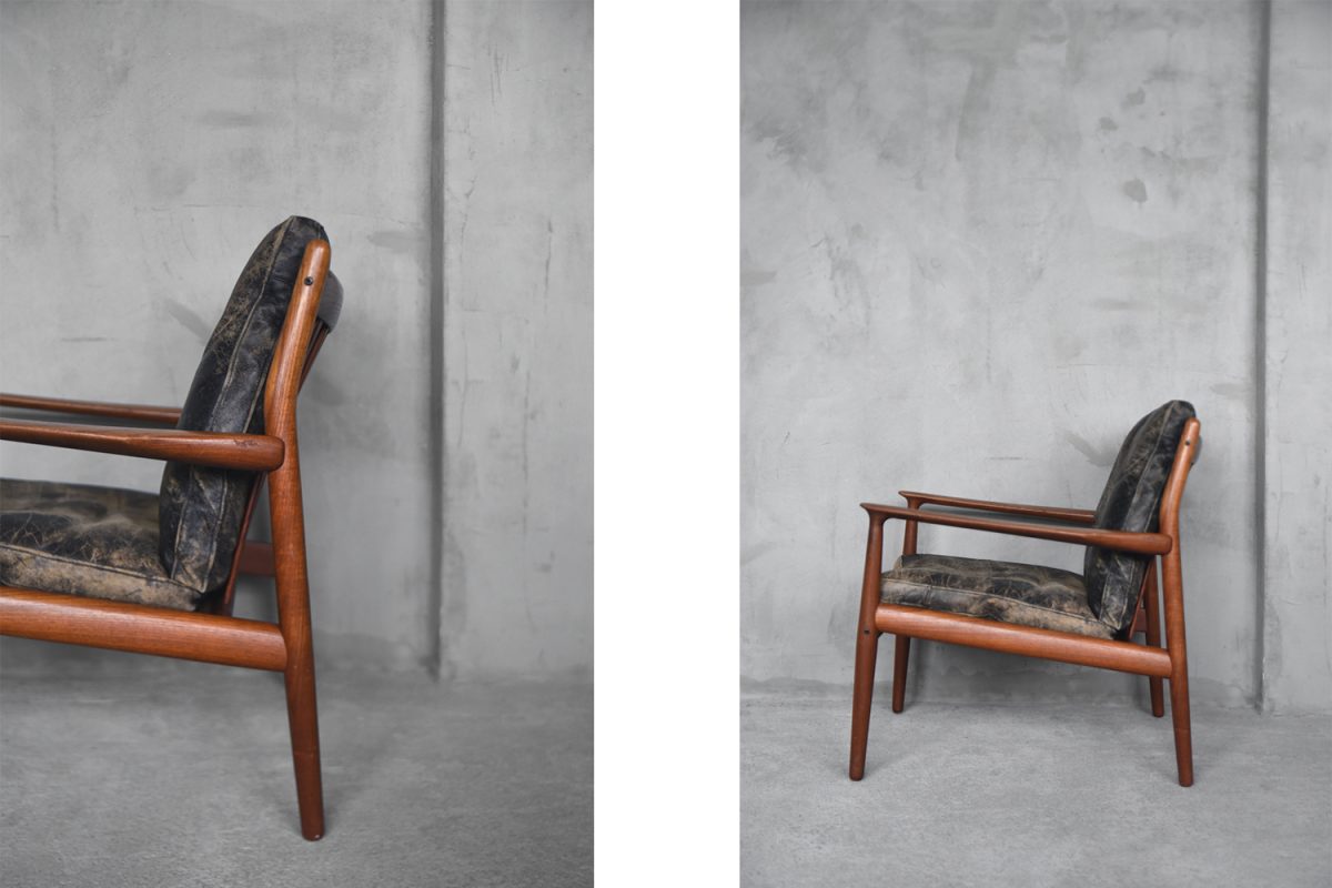 Skórzany fotel 218, proj. Grete Jalk dla Glostrup, lata 50 - Mid-Century Modern Danish Design od garage garage