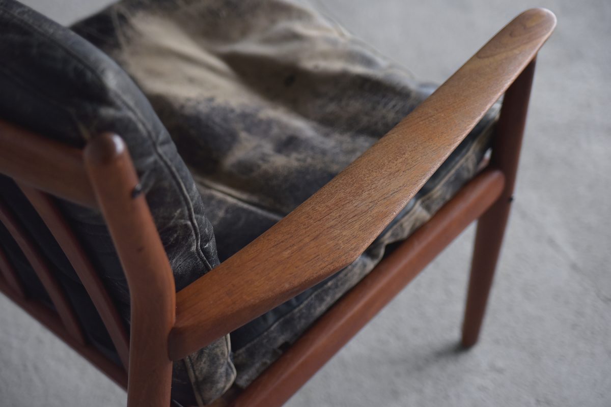 Skórzany fotel 218, proj. Grete Jalk dla Glostrup, lata 50 - Mid-Century Modern Danish Design od garage garage
