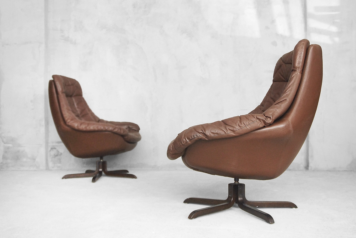 Para vintage foteli obrotowych, proj. H. W. Klein dla Bramin – Mid-Century Modern design od garage garage