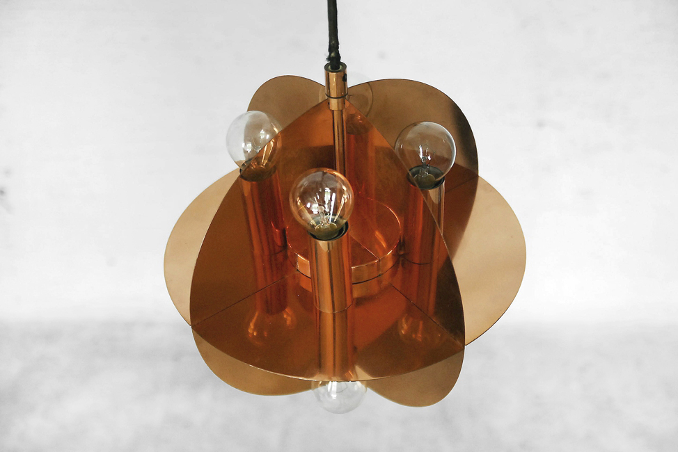 Miedziana lampa vintage - Mid-century Modern design od garage garage