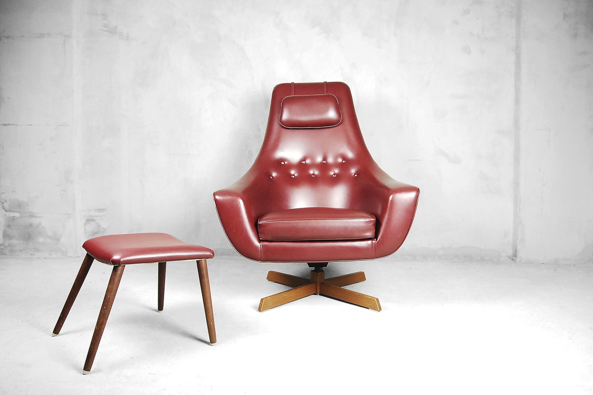 Szwedzki fotel z podnóżkiem S.M. Wincrantz – skandynawski modern design od garage garage