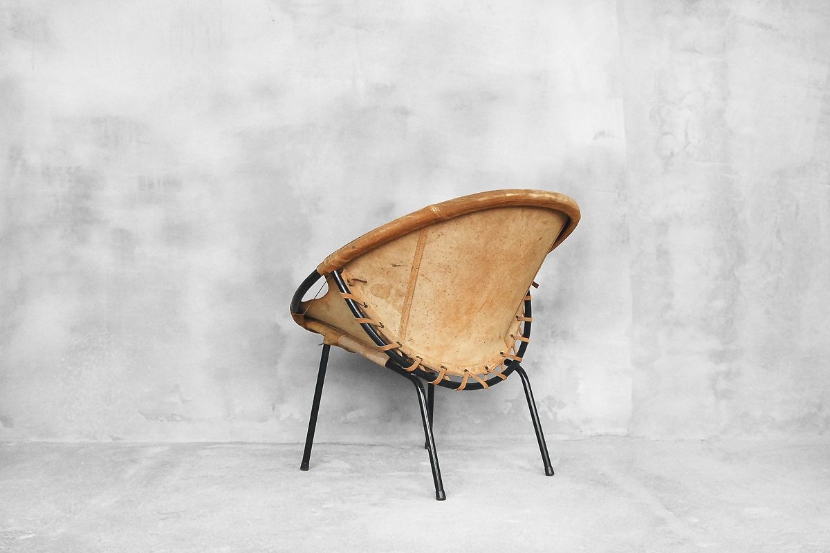 Skórzany fotel Balloon Chair, Lusch Erzeugnis dla Lusch & Co. – Mid Century Modern design od garage garage