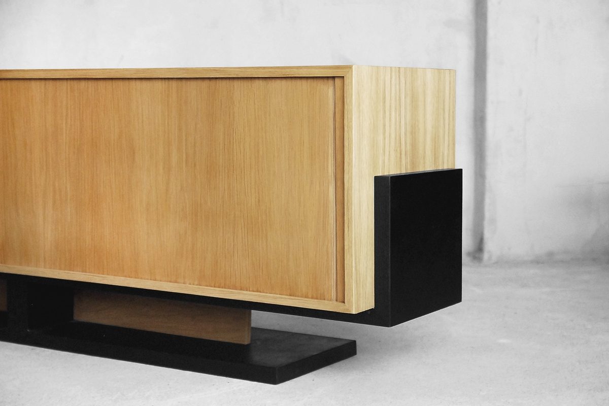 Roletowy sideboard w stylu Bauhaus, vintage komoda z lat 60 - Modern design od garage garage