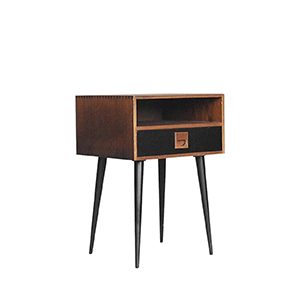 Vintage Small Mid-Century Danish Modern Teak Bedside Table with Drawer, 1960s