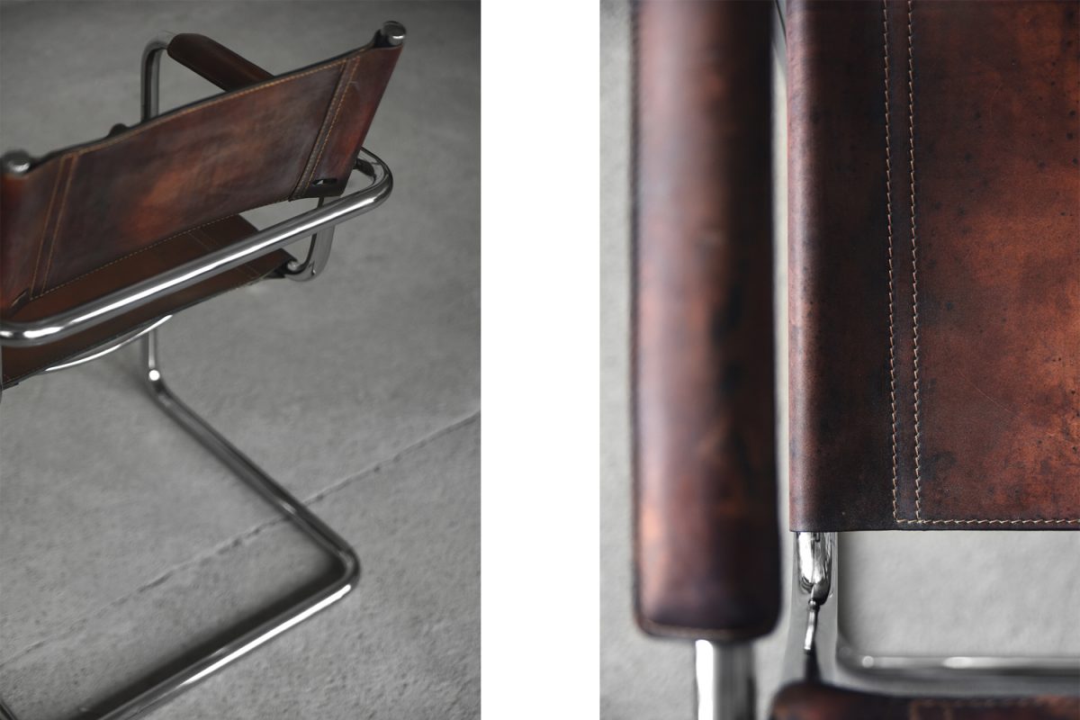 Skórzane krzesła MG5, komplet proj. Centro Studi dla Matteo Grassi, Włochy, lata 60 - Bauhaus design od garage garage