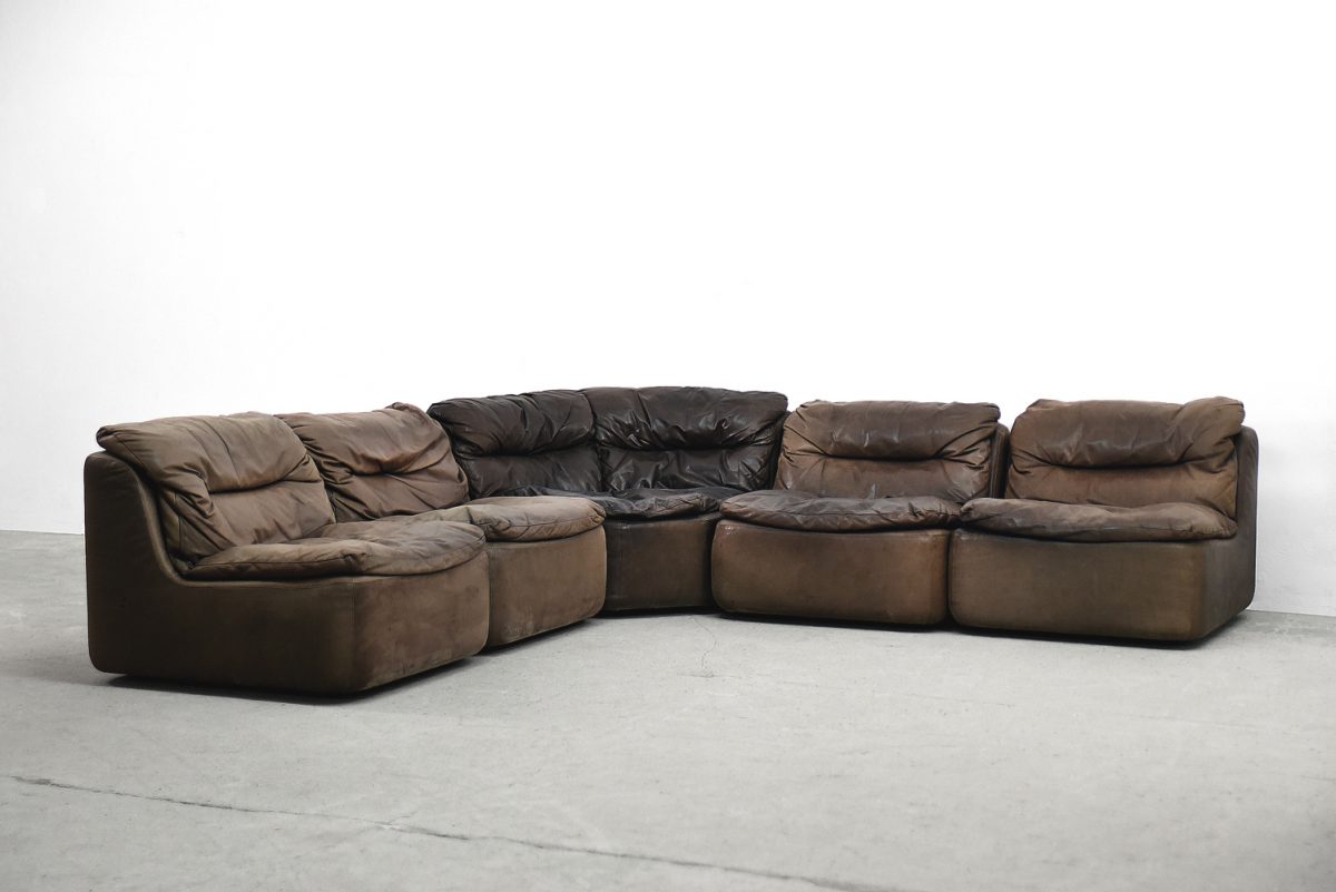 Skórzana sofa modułowa Plus 144 - Friedrich Hill dla Knoll - vintage design od garage garage