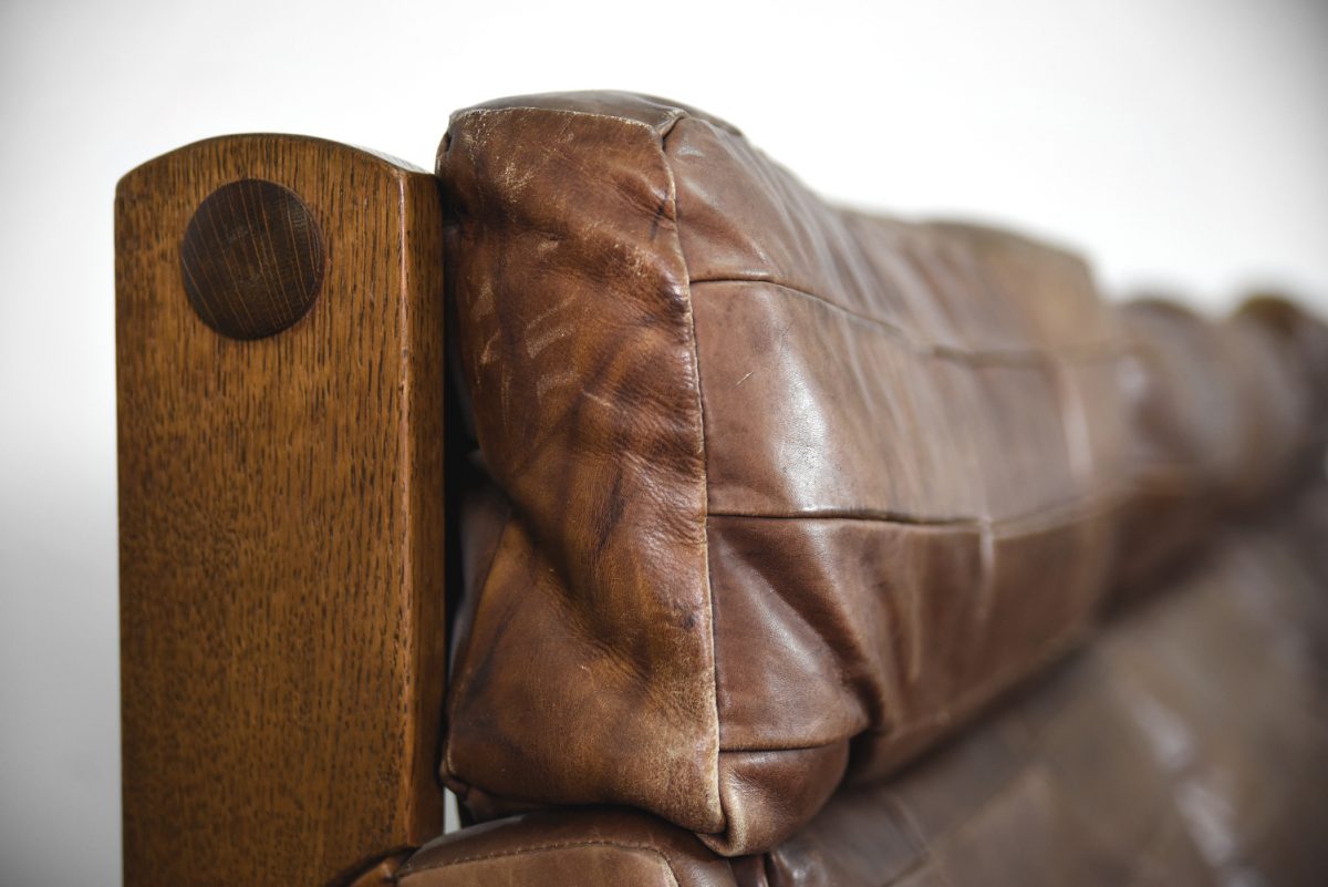 Brutalistyczna, modułowa sofa skórzana vintage, lata 50 - Industrial design od garage garage