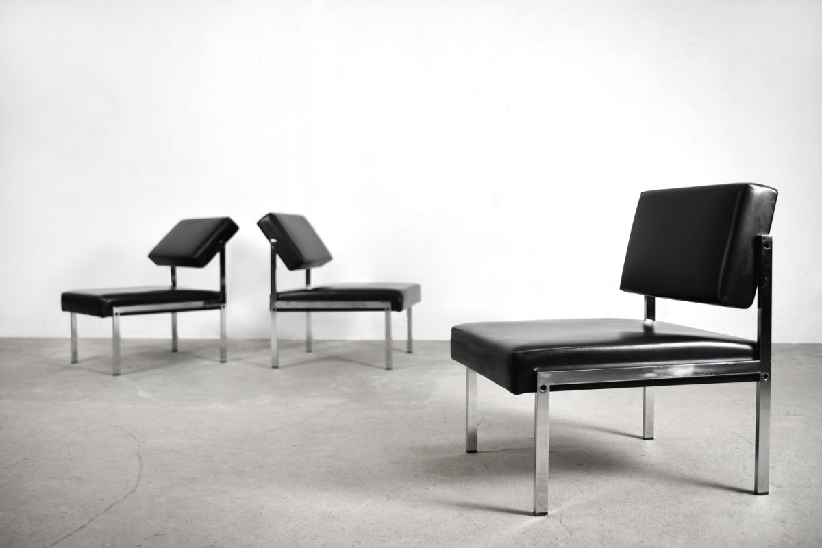 Minimalistyczne i eleganckie fotele vintage, Brune, Niemcy, lata 60 - minimalist design od garage garage