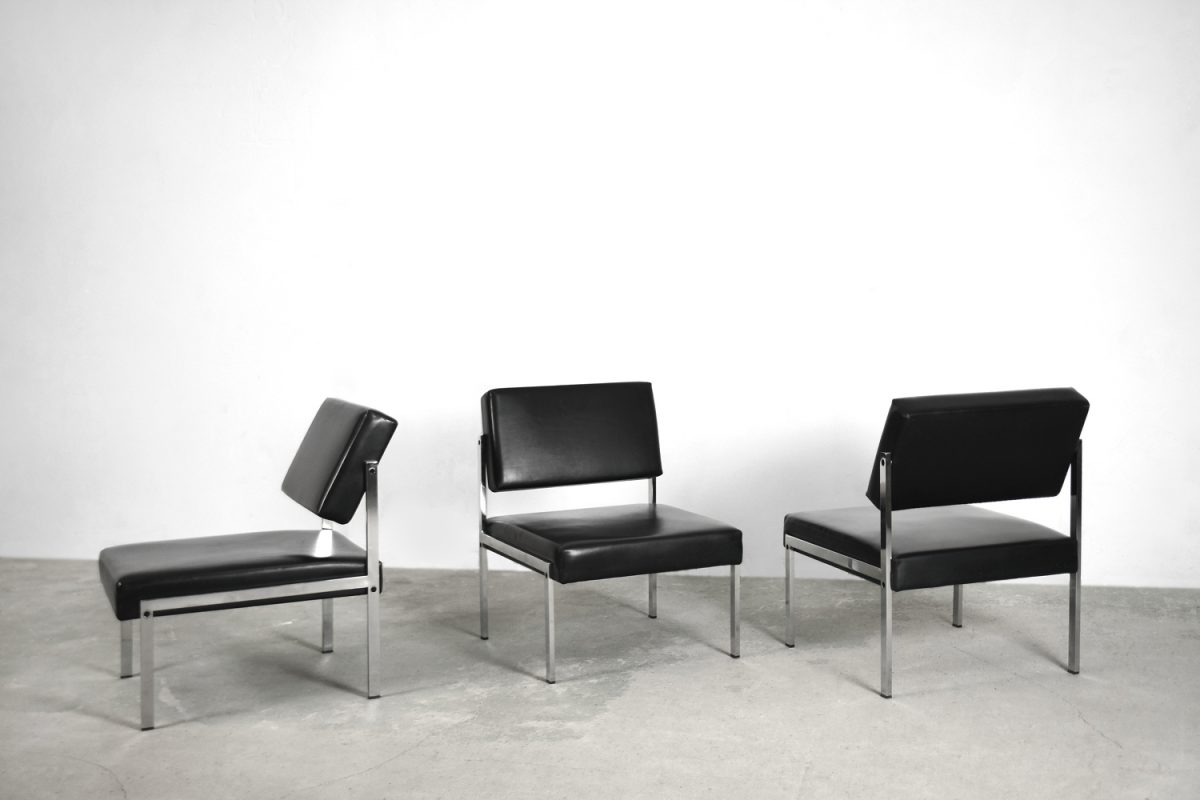 Minimalistyczne i eleganckie fotele vintage, Brune, Niemcy, lata 60 - minimalist design od garage garage