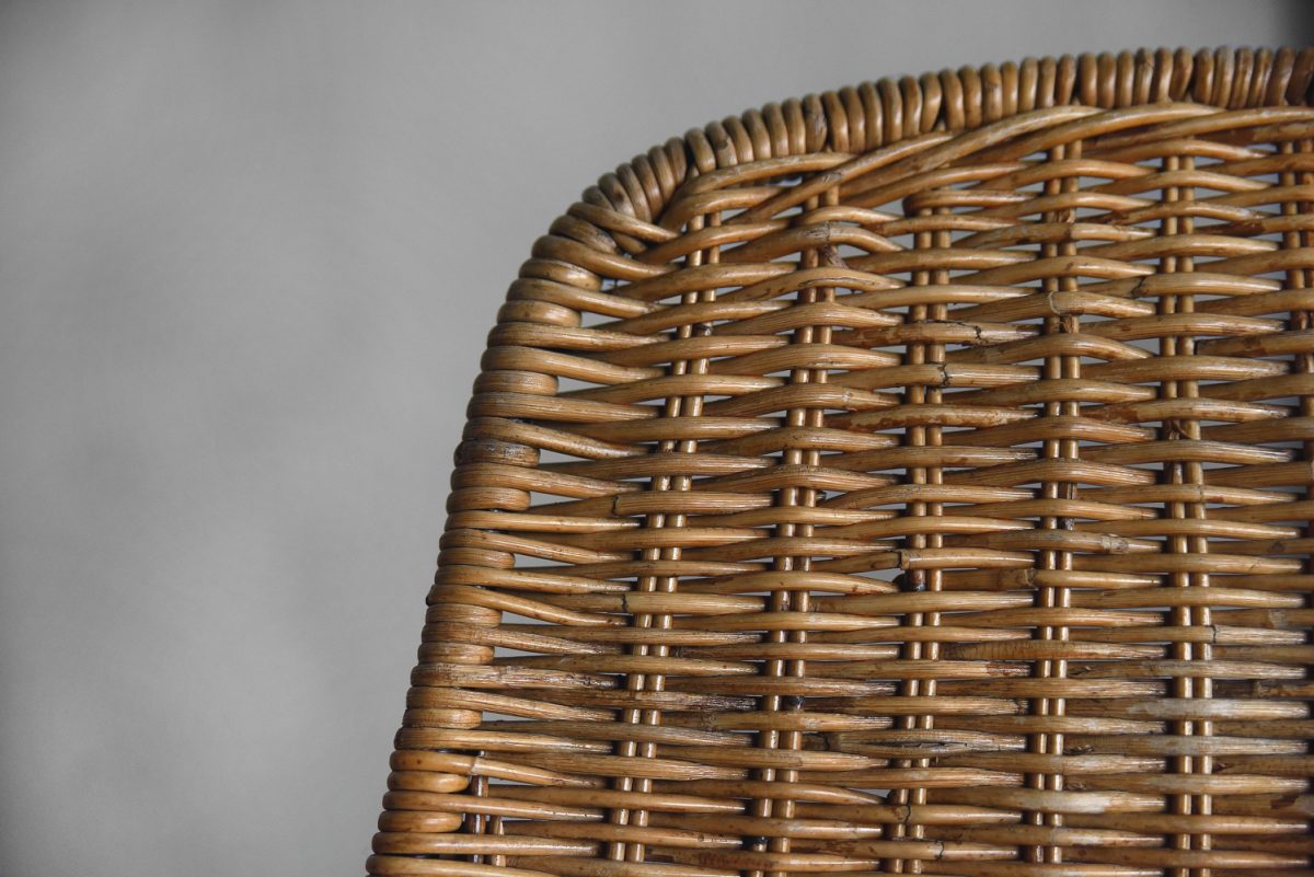 Rattanowe, vintage fotele Basket, proj. G.F. Legler, lata 50 - Mid-Century Organic Modern design od garage garage