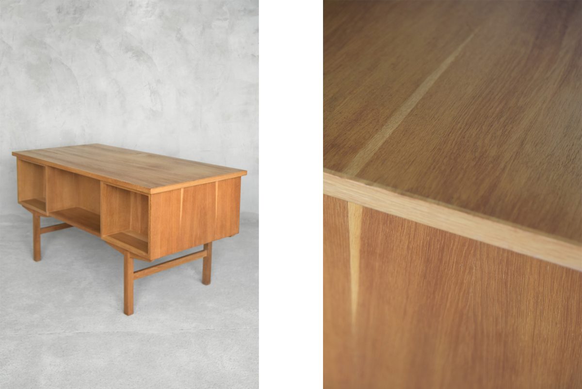 Klasyczne, dębowe biurko vintage, lata 60 - Mid-Century Modern design od garage garage