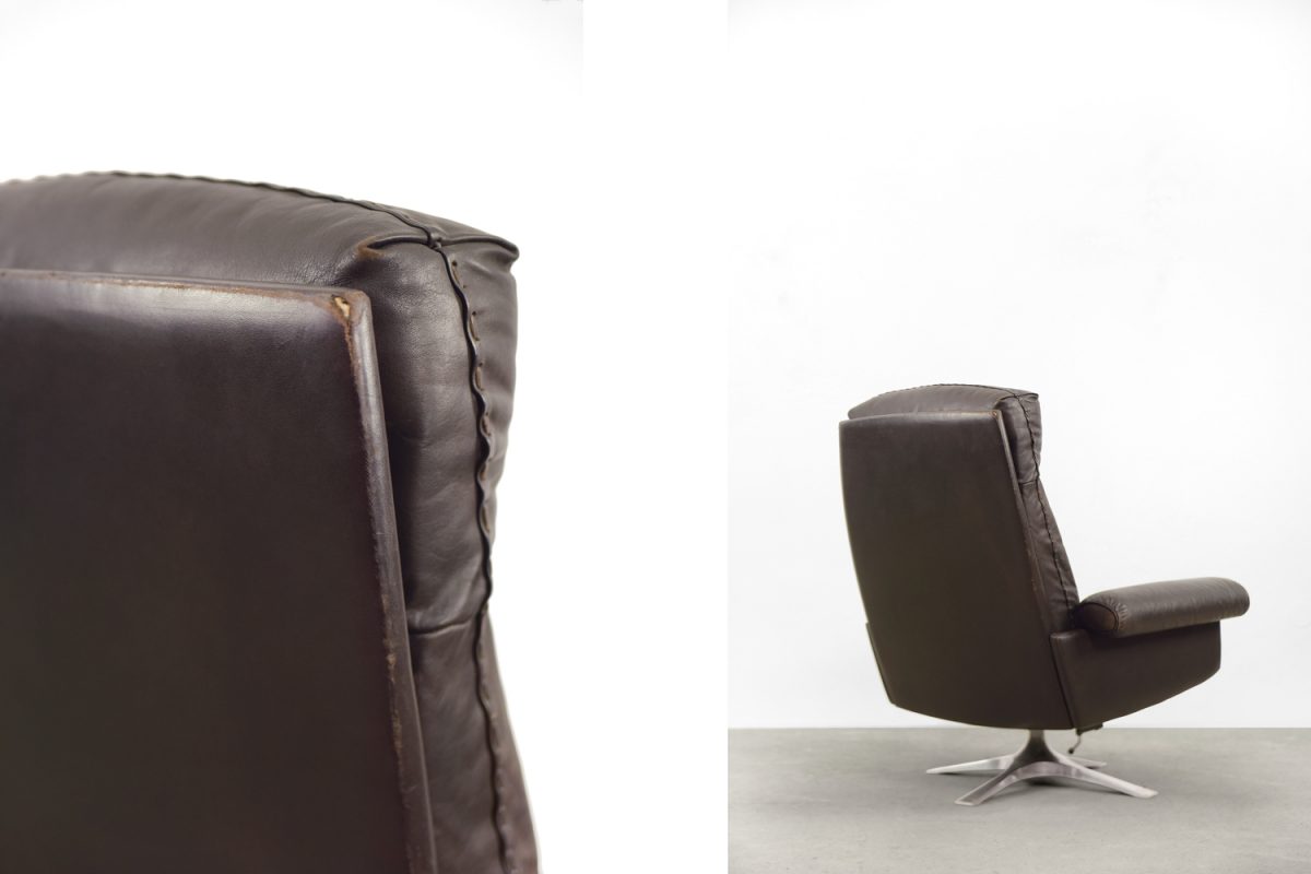 Obrotowy fotel skórzany De Sede DS-31, Szwajcaria, lata 60 - Industrial Brutalist design od garage garage