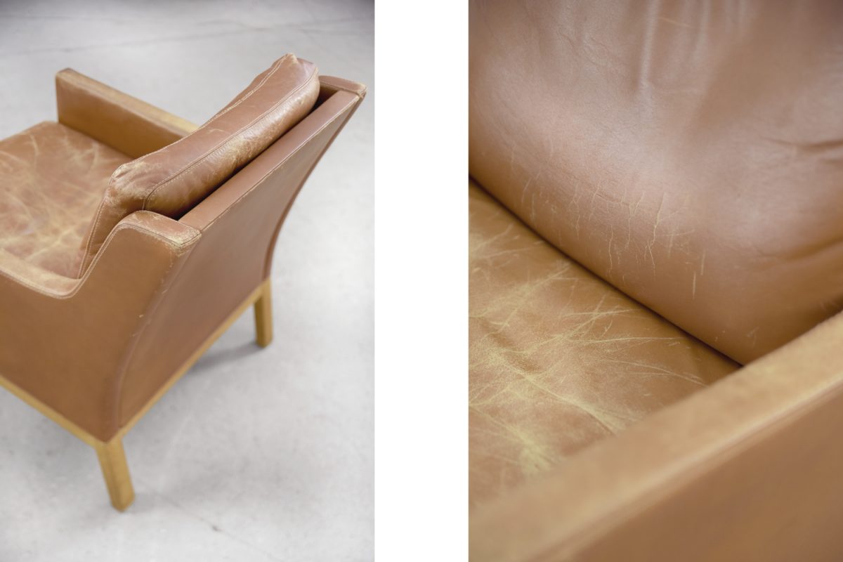 Modernistyczny, skórzany fotel, proj. Karl-Erik Ekselius dla JOC Vetlanda, Szwecja, lata 60. - Vintage Industrial design od GARAGE GARAGE