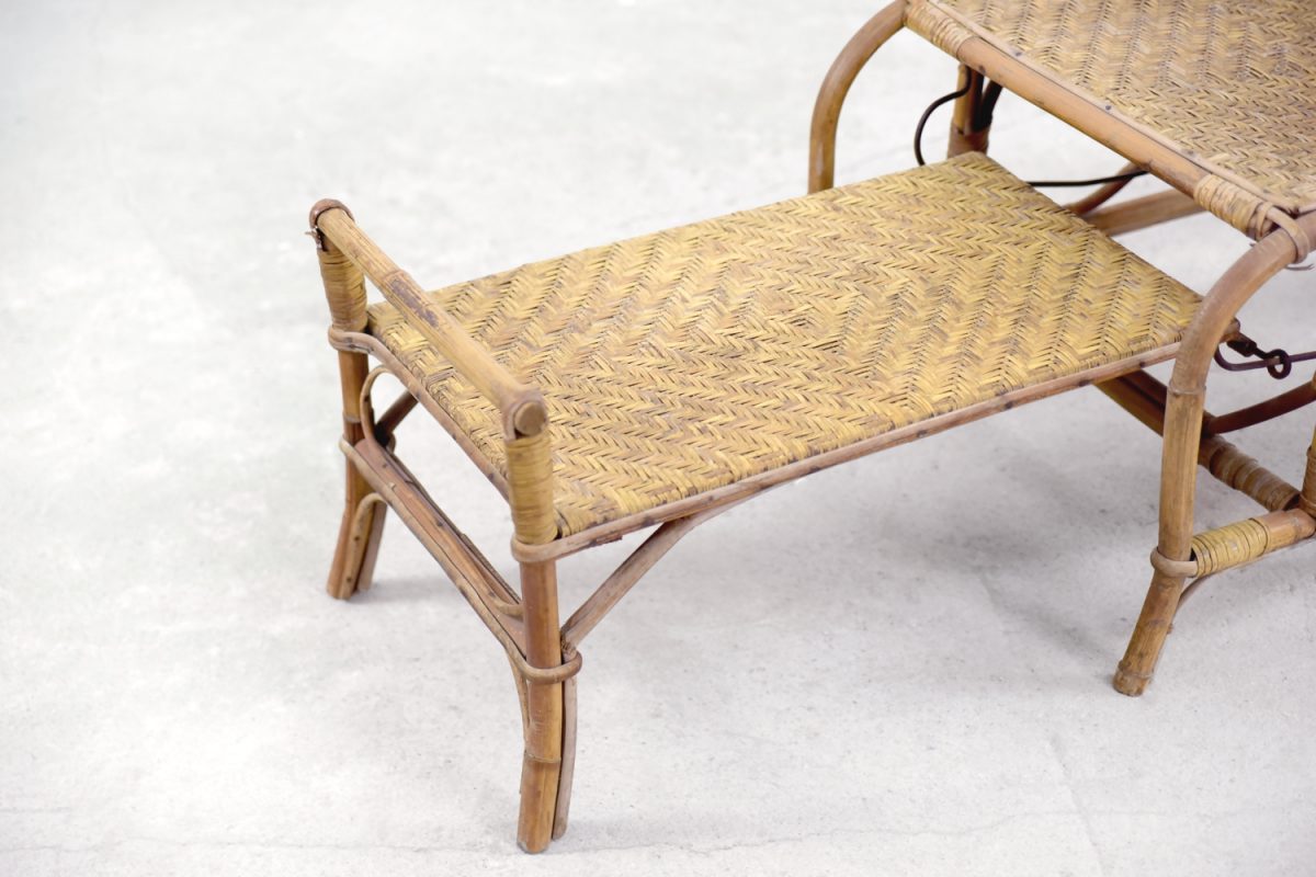 Rozkładany fotel rattanowy, proj. Erich Dieckmann, lata 30. - Bauhaus design od GARAGE GARAGE