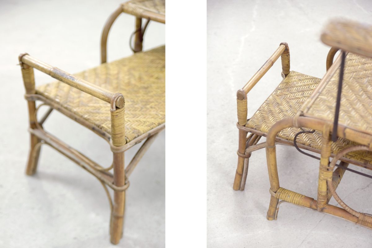 Rozkładany fotel rattanowy, proj. Erich Dieckmann, lata 30. - Bauhaus design od GARAGE GARAGE