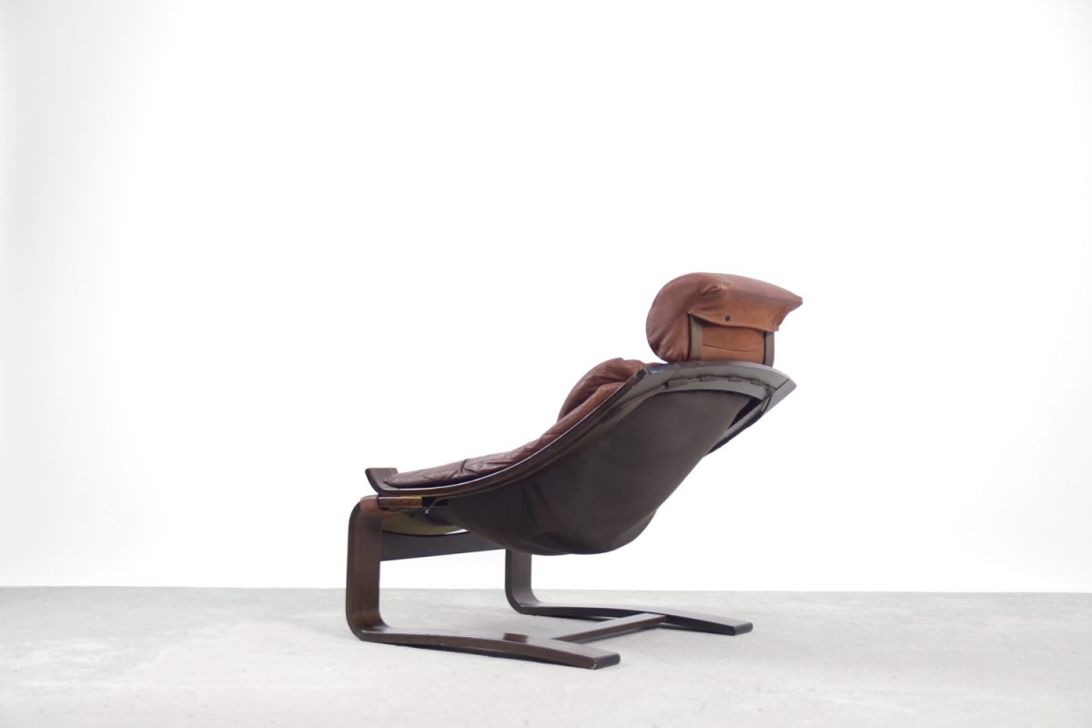 Skórzany fotel Kroken, proj. Ä. Fribyter dla Nelo, Szwecja, lata 60. - Mid-Century Modern design od GARAGE GARAGE