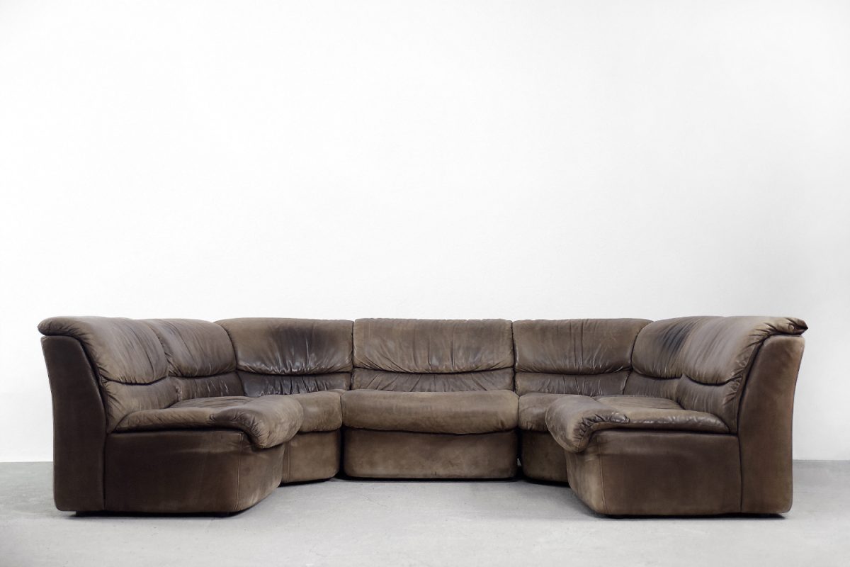Narożna, skórzana sofa modułowa, Musterring, Niemcy, lata 60. - Mid-Century Modern Industrial design od GARAGE GARAGE
