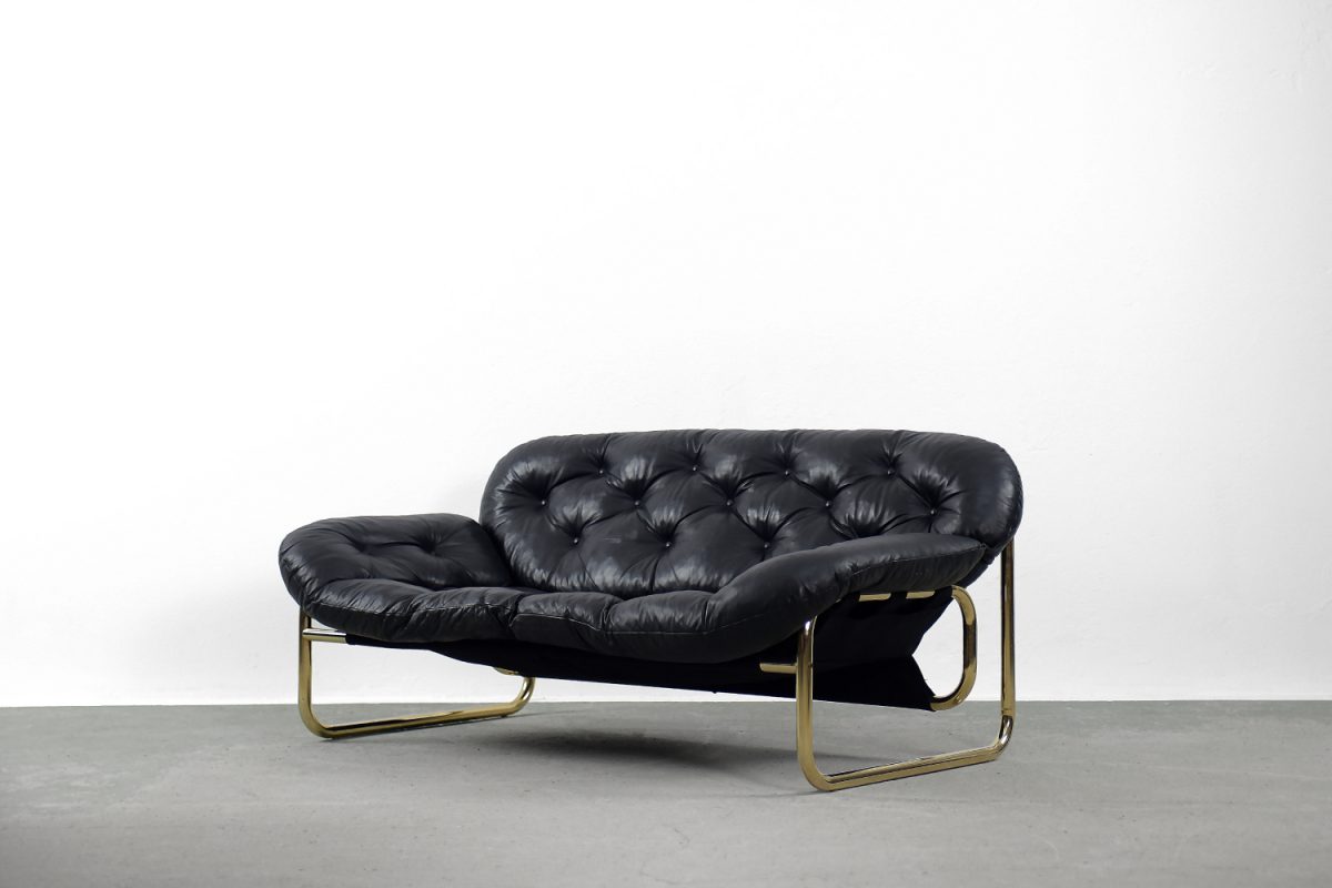 Skórzana sofa, proj. John-Bertil Häggström dla Swed-Form, Szwecja, lata 70. - Mid-Century Modern design od GARAGE GARAGE