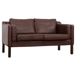 Vintage Mid-Century Scandinavian Modern Brown Leather Sofa, 1970s