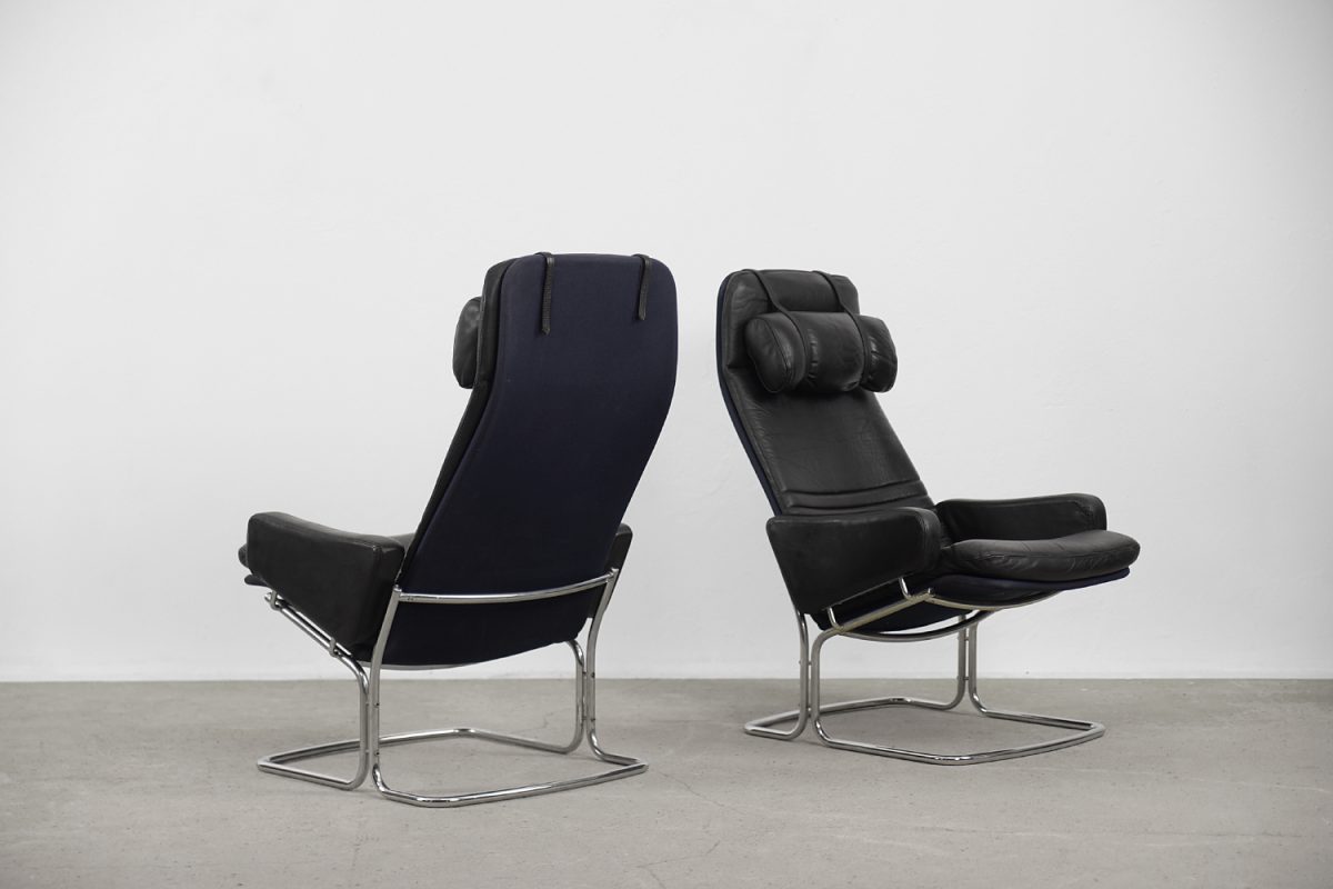 Para skórzanych foteli Ire Möbel AB, Szwecja, lata 70. - Mid-Century Modern design od GARAGE GARAGE