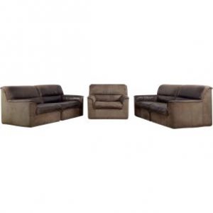 Original Rare German Industrial Brown Leather Modular Sofa and Armchair by COR Sitzkomfort, 1960s, Set of 5