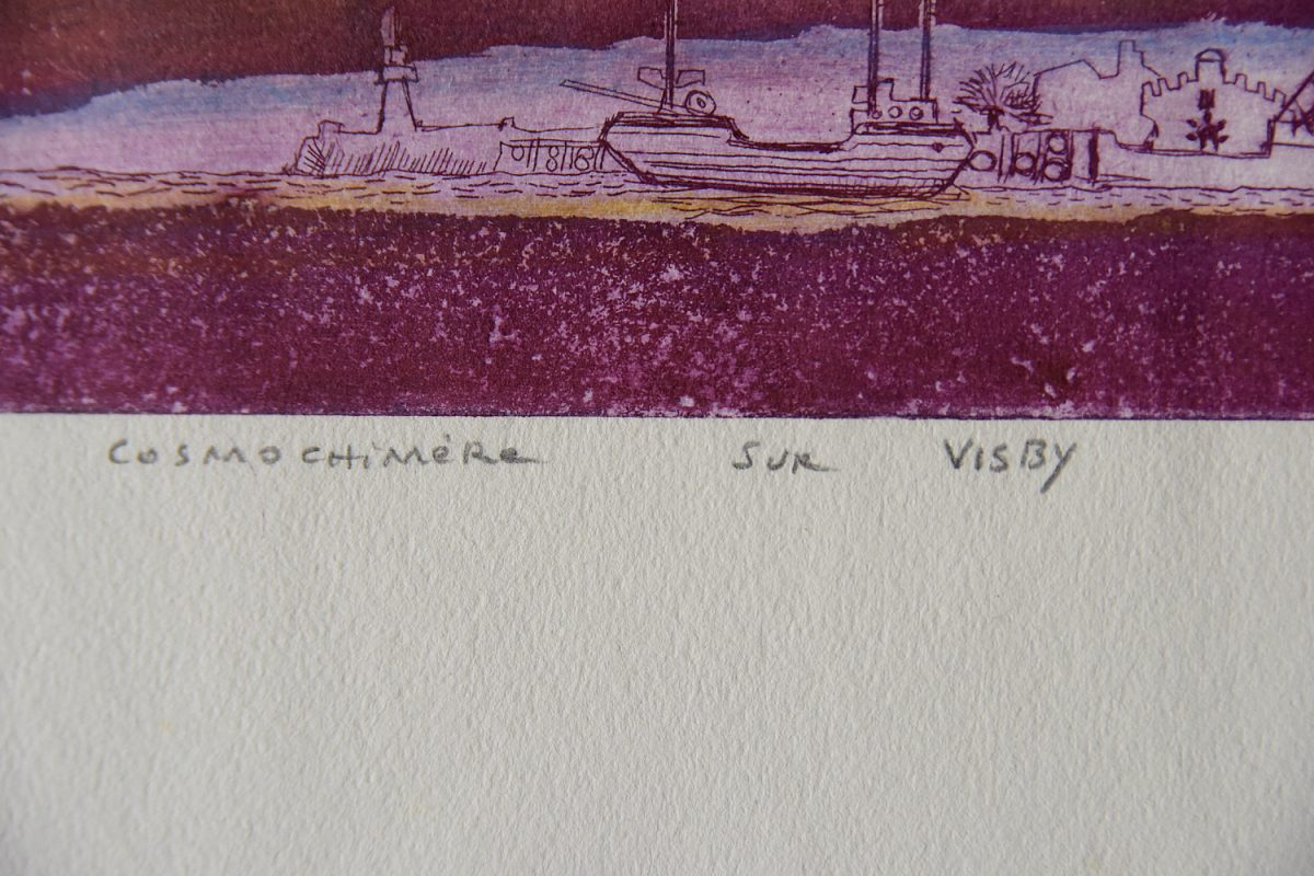 Litografia na papierze Johannot, Cosmo Chimera sur Visby, Marcel Genay, lata 60. - Mid-Century Modern design od GARAGE GARAGE