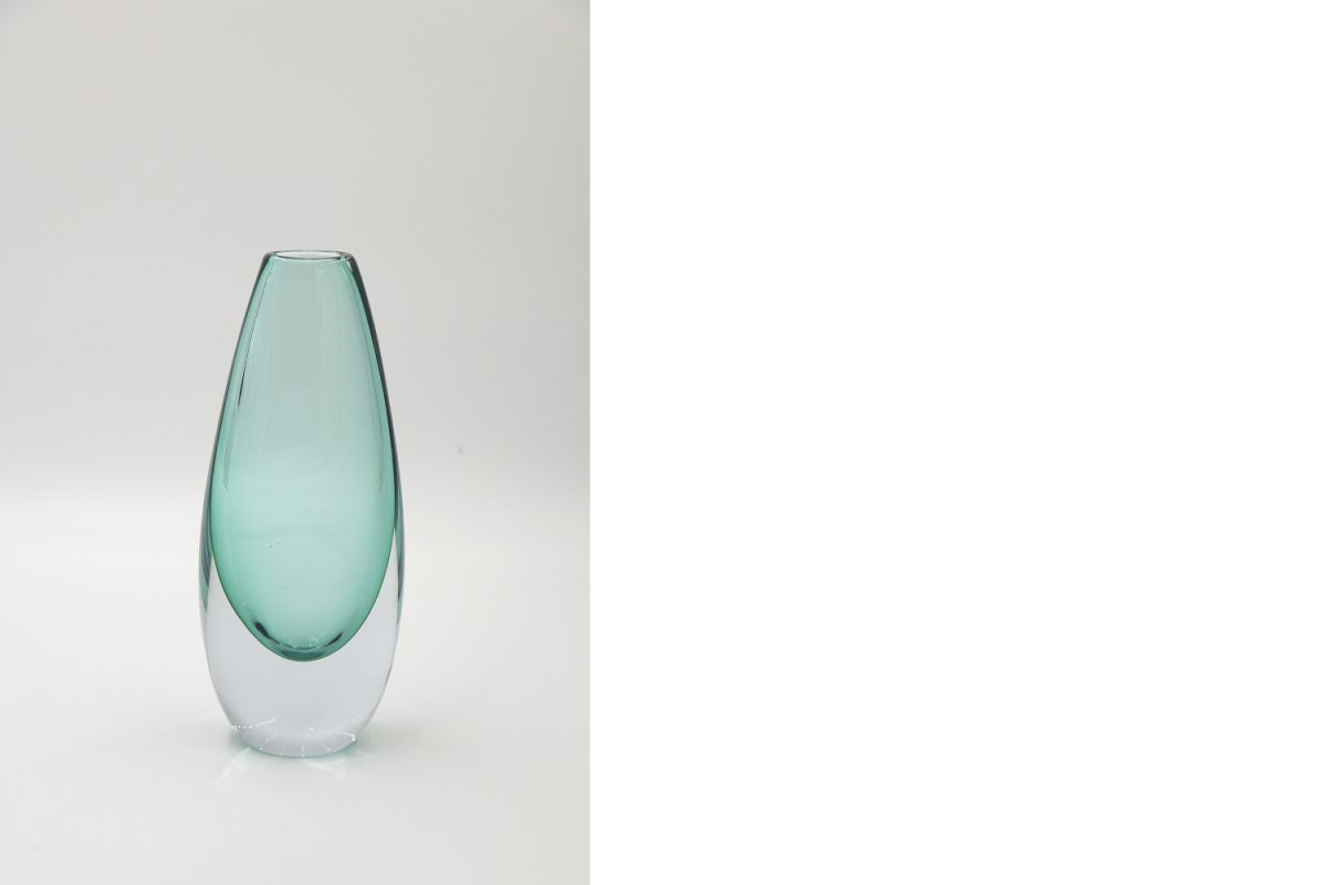 Lazurowy wazon szklany Sommerso, Skandynawia, lata 50. - Mid-Century Modern design od GARAGE GARAGE