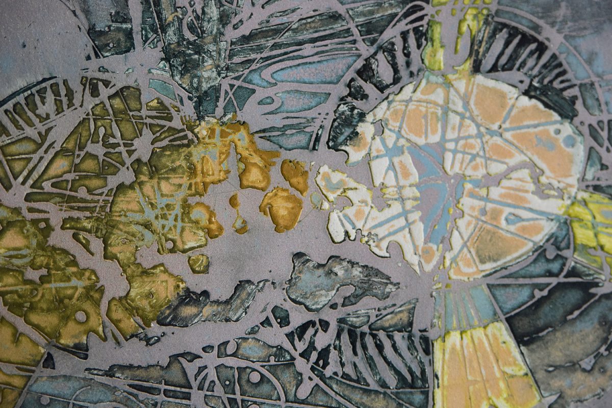 Akwaforta na papierze Arches, Lawrence Heyman, Fertilization III z serii Atelier 17, lata 60. - Mid-Century Modern design by GARAGE GARAGE