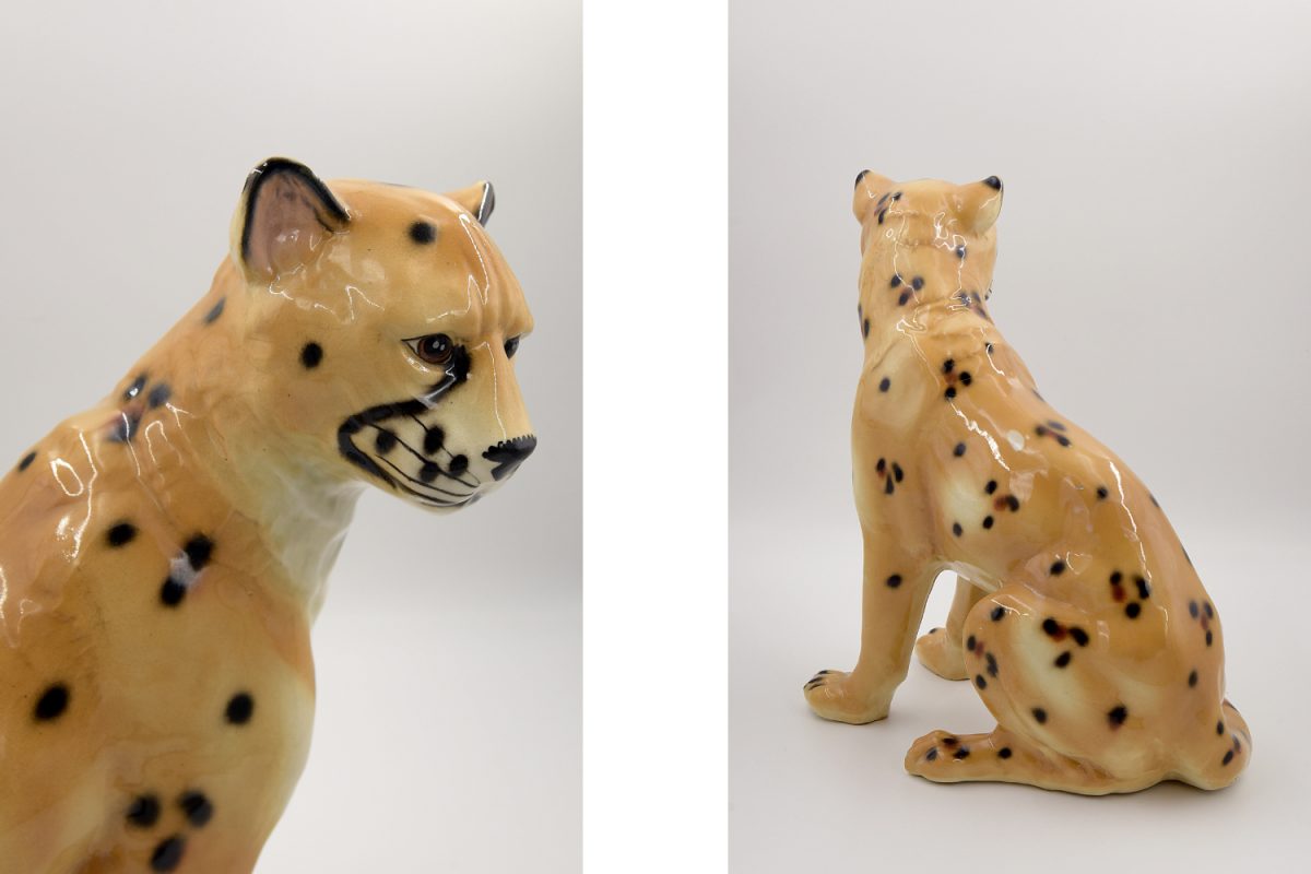 Ceramiczny gepard, Włochy, lata 70. - Hollywood Regency design od GARAGE GARAGE