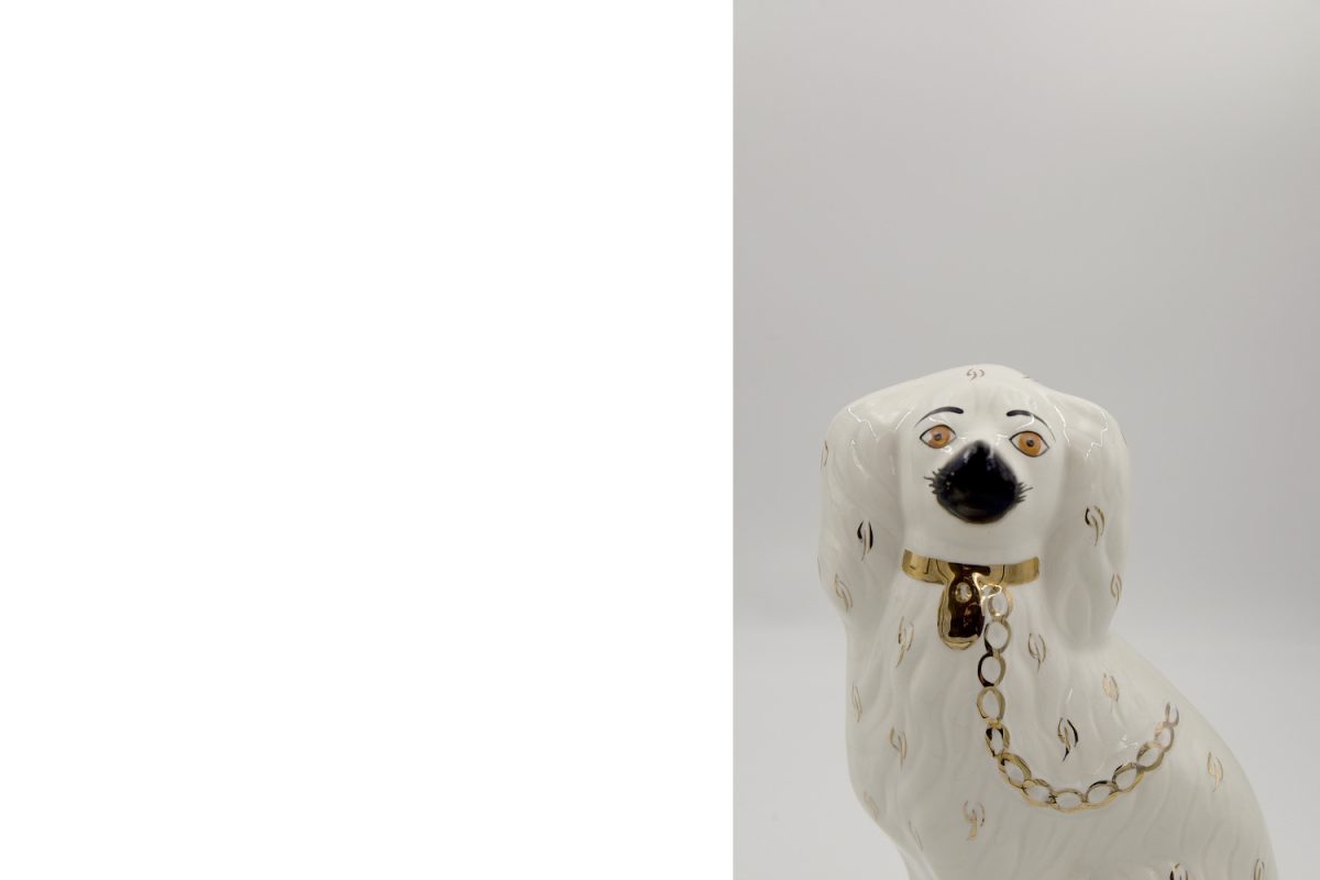 Para ceramicznych figurek Staffordshire Spaniel Mantle Dogs numer 1378 - 4, Beswick England, Anglia, lata 60. - Mid-Century Modern design by GARAGE GARAGE