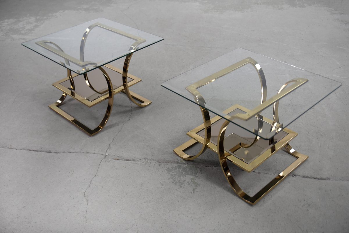 Para szklanych stolików kawowych, Włochy, lata 60. - Mid-Century Modern design od GARAGE GARAGE