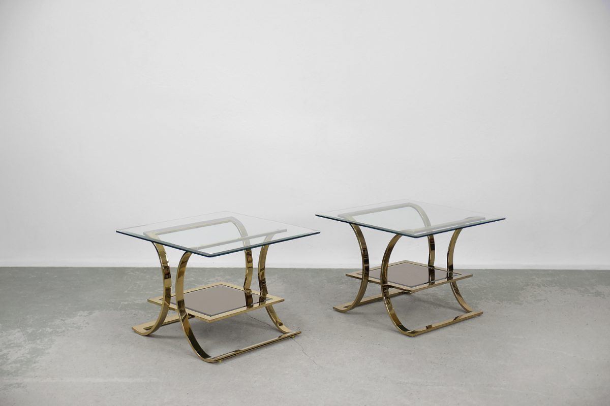 Para szklanych stolików kawowych, Włochy, lata 60. - Mid-Century Modern design by GARAGE GARAGE