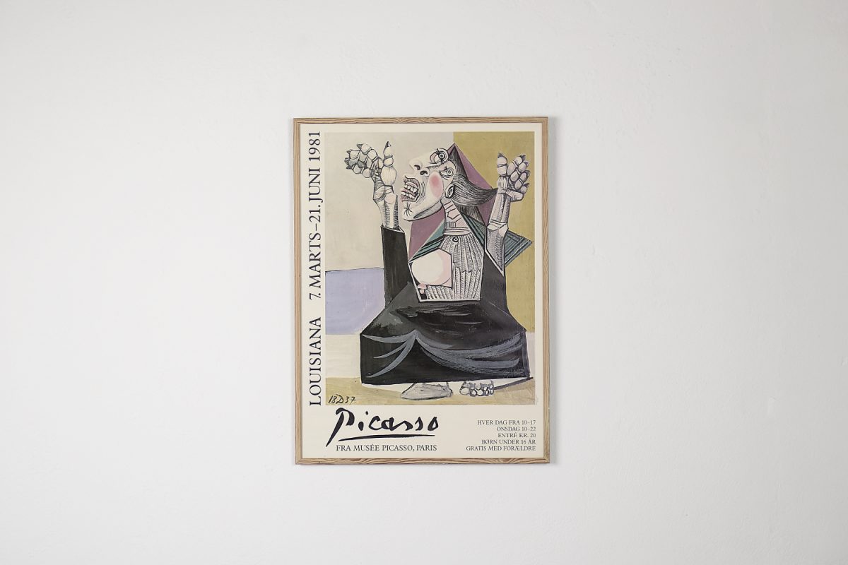 Plakat z wystawy Pablo Picasso, Muzeum Sztuki Louisiana, Dania, 1981 - Mid-Century Modern design od GARAGE GARAGE