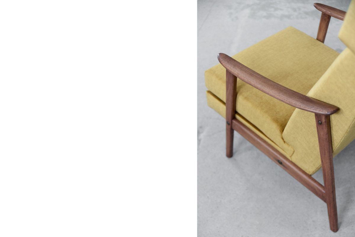 Modernistyczny fotel, Skandynawia, lata 60. - Mid-Century Modern design od GARAGE GARAGE