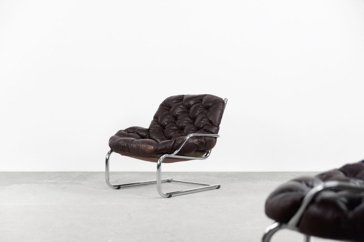 Para pikowanych foteli, lata 60. - Mid-Century Modern design od GARAGE GARAGE