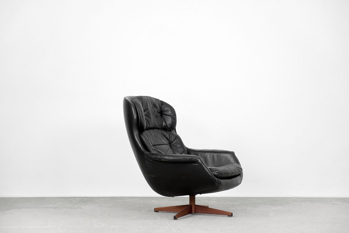 Skórzany fotel obrotowy, Selig Imperial, Szwecja, lata 70. - Mid-Century Modern design by GARAGE GARAGE