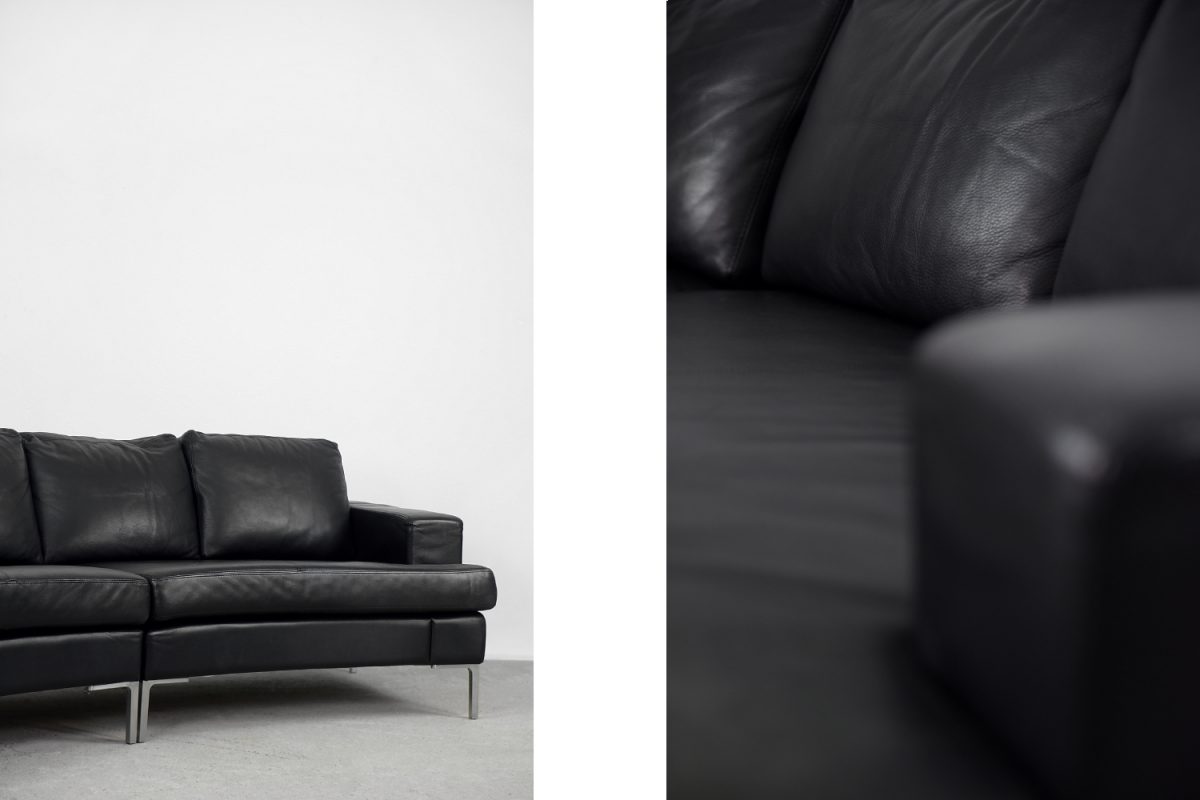 Skórzana sofa Infini Curve, proj. Carl-Henrik Spak, Ire Möbel AB, Szwecja, lata 60. - Mid-Century Modern design by GARAGE GARAGE