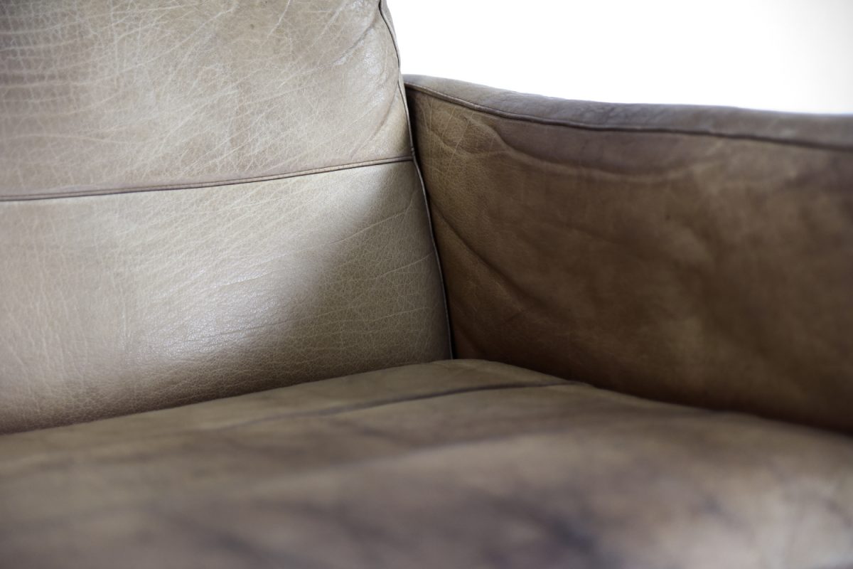Dwuosobowa sofa skórzana vintage, Skandynawia, lata 70. - Mid-Century Modern design od GARAGE GARAGE