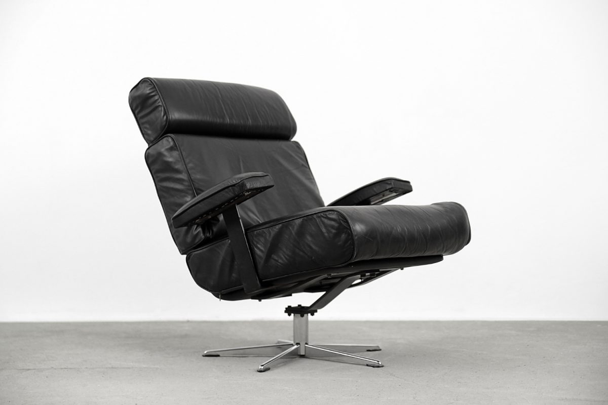 Skórzany fotel gabinetowy, Niemcy, lata 60. - Mid-Century Modern design od GARAGE GARAGE