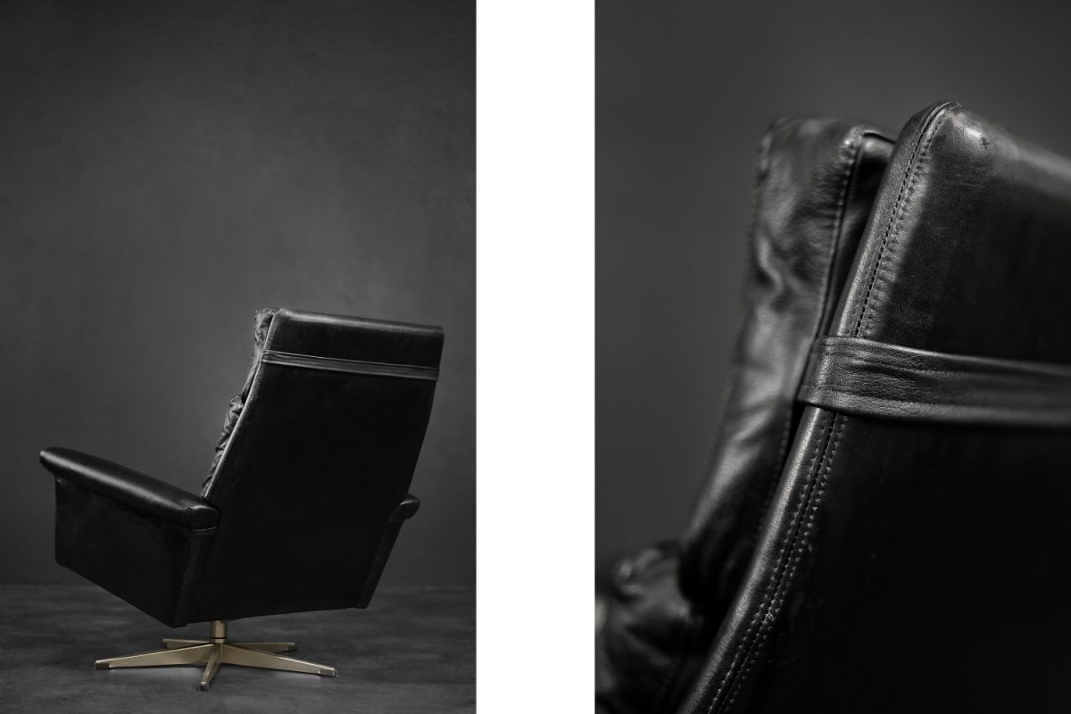 Skórzany fotel obrotowy, proj. Georg Thams, Dania, lata 60. - Mid-Century Modern design by GARAGE GARAGE