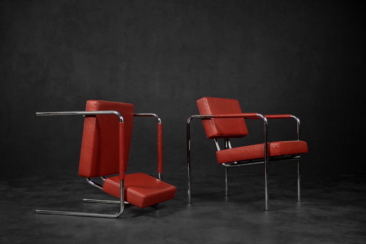 Para foteli Model EJ 8, proj. Torben Skov dla Erik Jørgensen Møbelfabrik, Dania, lata 90. - Bauhaus design od GARAGE GARAGE
