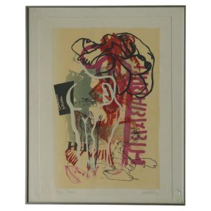 Color Lithograph by Poul Esting – Tosca – Framed