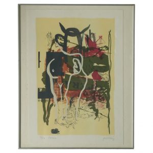 Color Lithograph by Poul Esting – Carmen – Framed