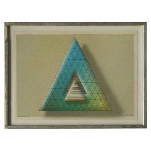 Computer ink plot by Beck & Jung – Green Indian game – Framed – 1985