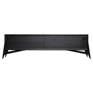Vintage Mid-Century Scandinavian Modern Dark Oak Sideboard with Wooden Handles, 1960s