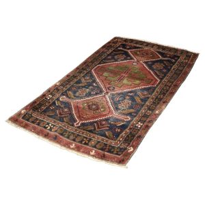 Vintage Hand-Woven Oriental Nomadic Tribal Shiraz Qashqai Rug, 1940s