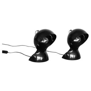Vintage Modern Black Dalù Table Lamp by Vico Magistretti for Artemide, 1960s, Set of 2
