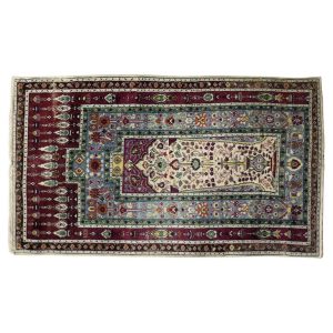 Vintage Hand-Woven Middle Eastern Oriental Baluch Prayer Rug, 1960s
