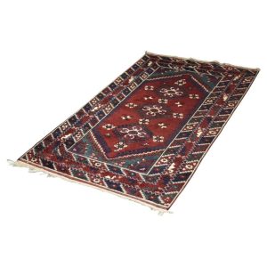 Vintage Red Hand-Woven Oriental Afghan Rug, 1970s